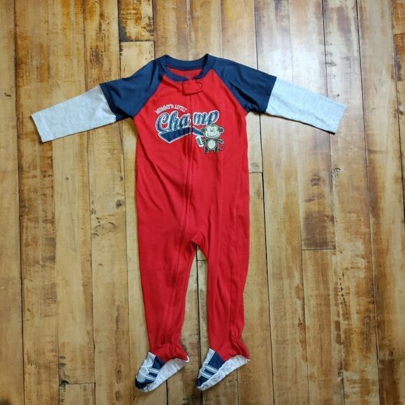 Carter pajamas size 24 months boys zip up footie pajamas spring - Picture 1 of 4